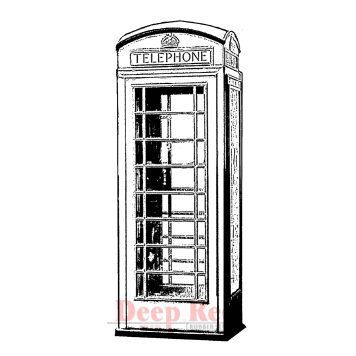 Deep Red Stamps - Cling Mounted Rubber Stamp - Phone Booth