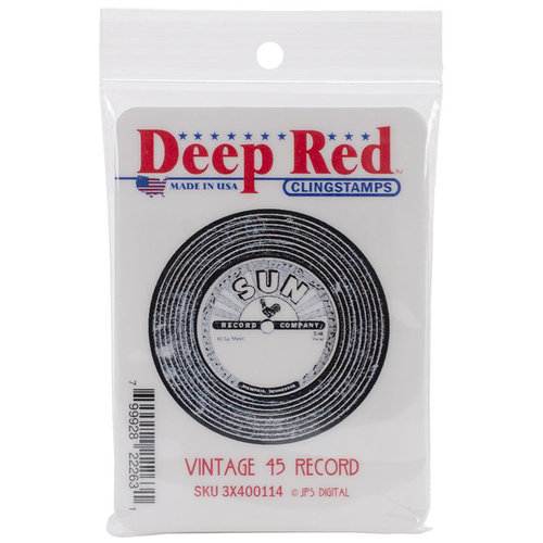 Deep Red Stamps - Cling Mounted Rubber Stamp - Vintage 45 Record