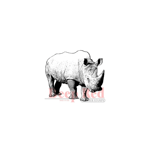 Deep Red Stamps - Cling Mounted Rubber Stamp - Rhinoceros