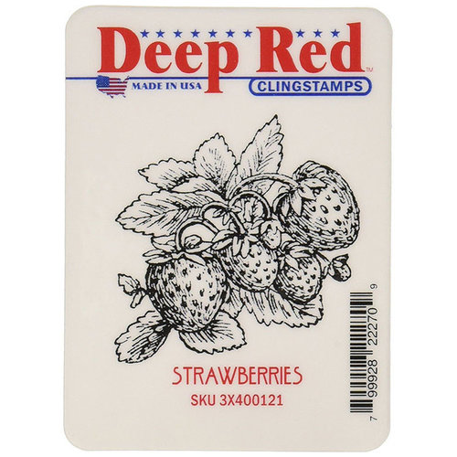 Deep Red Stamps - Cling Mounted Rubber Stamp - Strawberries