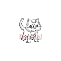 Deep Red Stamps - Cling Mounted Rubber Stamp - Happy Kitten