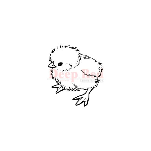 Deep Red Stamps - Cling Mounted Rubber Stamp - Baby Chick
