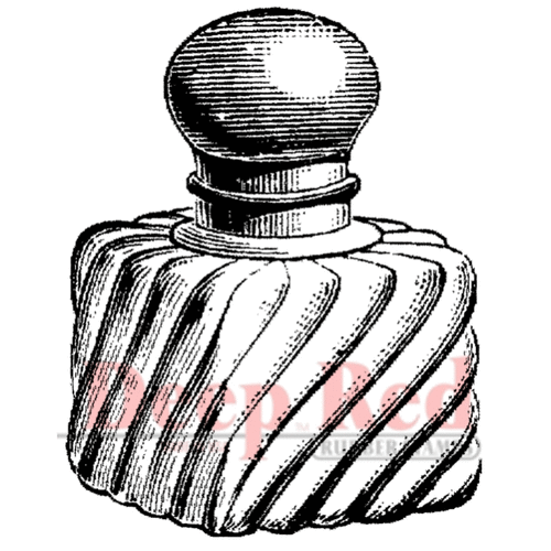 Deep Red Stamps - Cling Mounted Rubber Stamp - Vintage Perfume Bottle