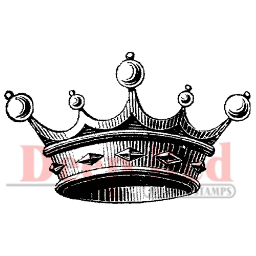 Deep Red Stamps - Cling Mounted Rubber Stamp - Crown for Royalty