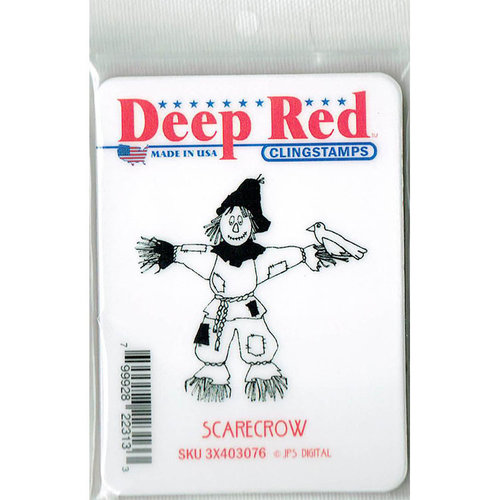 Deep Red Stamps - Cling Mounted Rubber Stamp - Scarecrow