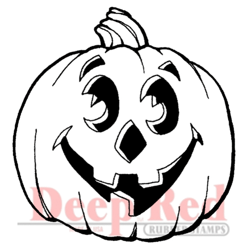 Deep Red Stamps - Cling Mounted Rubber Stamp - Jack O Lantern