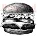 Deep Red Stamps - Cling Mounted Rubber Stamp - Cheeseburger