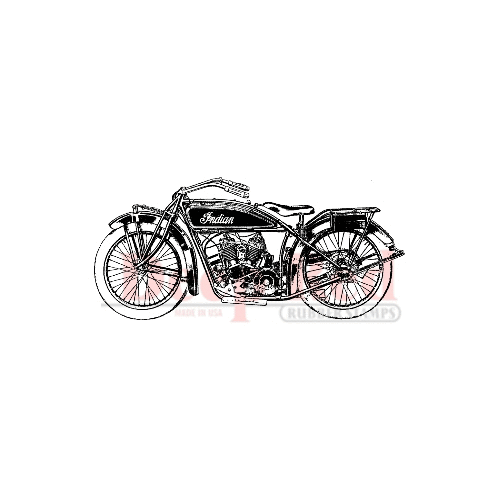 Deep Red Stamps - Cling Mounted Rubber Stamp - Indian Motorcycle