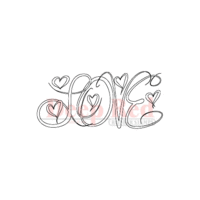 Deep Red Stamps - Cling Mounted Rubber Stamp - Love Script