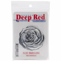Deep Red Stamps - Cling Mounted Rubber Stamp - Rose Engraving