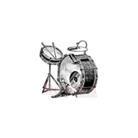 Deep Red Stamps - Cling Mounted Rubber Stamp - Drum Set