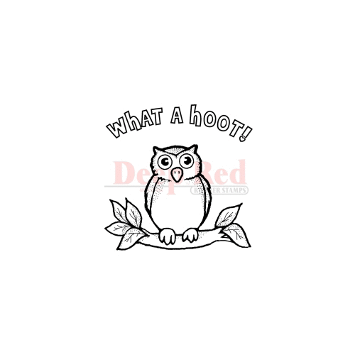 Deep Red Stamps - Cling Mounted Rubber Stamp - Hoot Owl
