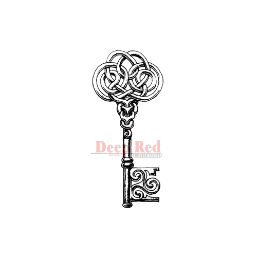 Deep Red Stamps - Cling Mounted Rubber Stamp - Celtic Key