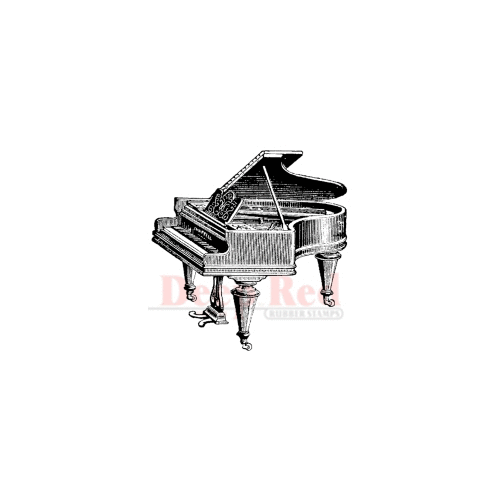 Deep Red Stamps - Cling Mounted Rubber Stamp - Baby Grand Piano