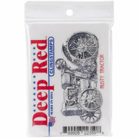 Deep Red Stamps - Cling Mounted Rubber Stamp - Rusty Tractor