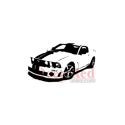 Deep Red Stamps - Cling Mounted Rubber Stamp - Mustang Boss