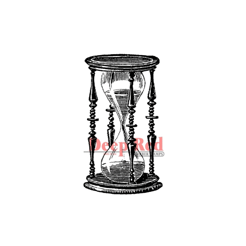 Deep Red Stamps - Cling Mounted Rubber Stamp - Hourglass