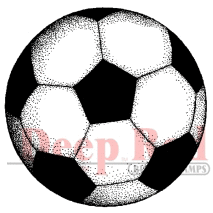 Deep Red Stamps - Cling Mounted Rubber Stamp - Soccer Ball