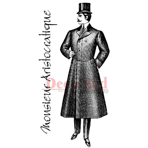 Deep Red Stamps - Cling Mounted Rubber Stamp - Victorian Gentleman