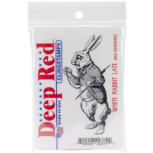 Deep Red Stamps - Cling Mounted Rubber Stamp - White Rabbit Late