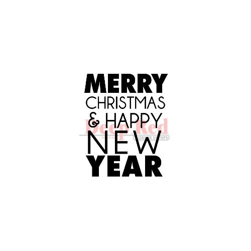 Deep Red Stamps - Cling Mounted Rubber Stamp - Merry Christmas and Happy New Year