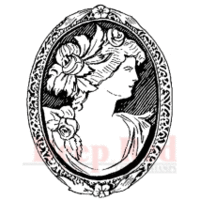 Deep Red Stamps - Cling Mounted Rubber Stamp - Cameo Brooch