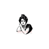 Deep Red Stamps - Cling Mounted Rubber Stamp - Gibson Girl Portrait