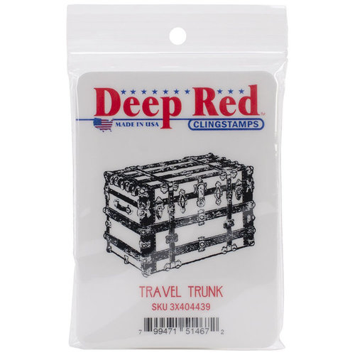 Deep Red Stamps - Cling Mounted Rubber Stamp - Travel Trunk