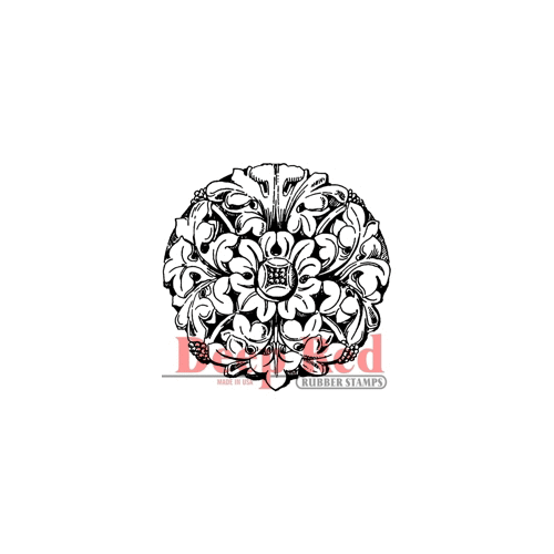 Deep Red Stamps - Cling Mounted Rubber Stamp - Wrought Iron Medallion