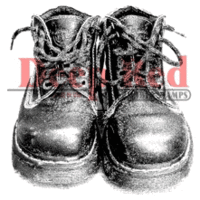 Deep Red Stamps - Cling Mounted Rubber Stamp - Doc Martens Boots