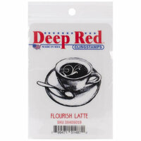 Deep Red Stamps - Cling Mounted Rubber Stamp - Flourish Latte