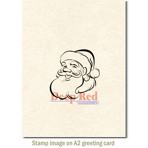 Deep Red Stamps - Cling Mounted Rubber Stamp - Christmas - Santa Portrait