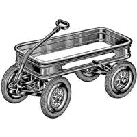 Deep Red Stamps - Cling Mounted Rubber Stamp - Little Red Wagon