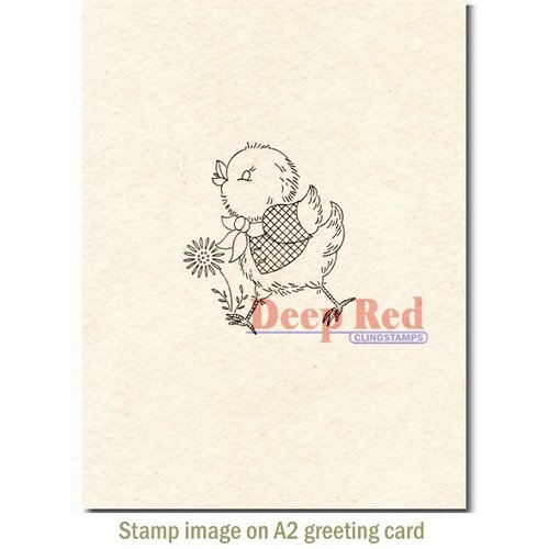 Deep Red Stamps - Cling Mounted Rubber Stamp - Spring Chicken