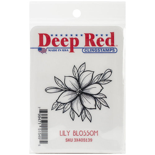 Deep Red Stamps - Cling Mounted Rubber Stamp - Lilly Blossom