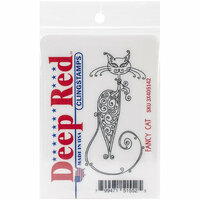Deep Red Stamps - Cling Mounted Rubber Stamp - Fancy Cat