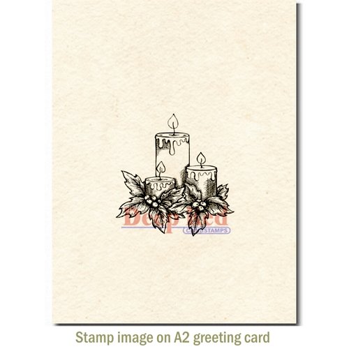 Deep Red Stamps - Christmas - Cling Mounted Rubber Stamp - Holiday Candles