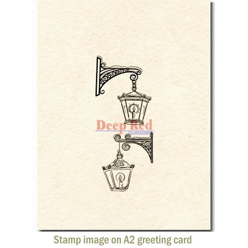 Deep Red Stamps - Cling Mounted Rubber Stamp - Winter Lanterns