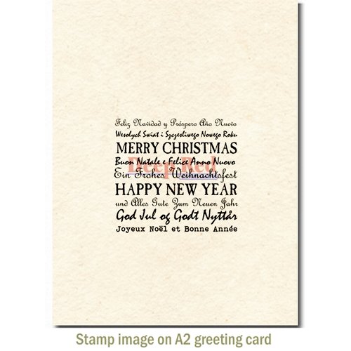 Deep Red Stamps - Cling Mounted Rubber Stamp - International Holiday Wishes