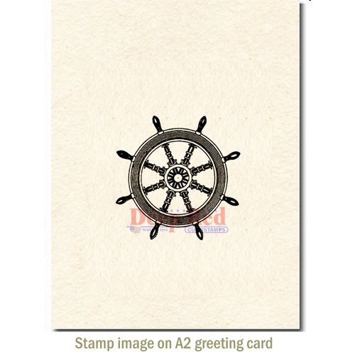 Deep Red Stamps - Cling Mounted Rubber Stamp - Ships Wheel