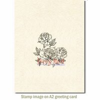 Deep Red Stamps - Cling Mounted Rubber Stamp - Carnation Blooms