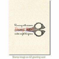 Deep Red Stamps - Cling Mounted Rubber Stamp - Running with Scissors