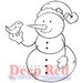 Deep Red Stamps - Cling Mounted Rubber Stamp - Snowman and Partridge