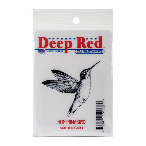 Deep Red Stamps - Cling Mounted Rubber Stamp - Hummingbird