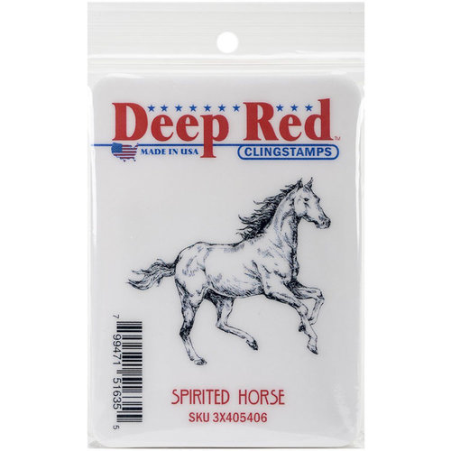 Deep Red Stamps - Cling Mounted Rubber Stamp - Spirited Horse