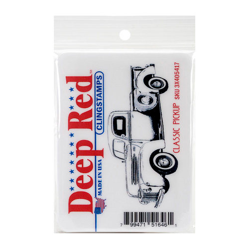 Deep Red Stamps - Cling Mounted Rubber Stamp - Classic Pickup Truck