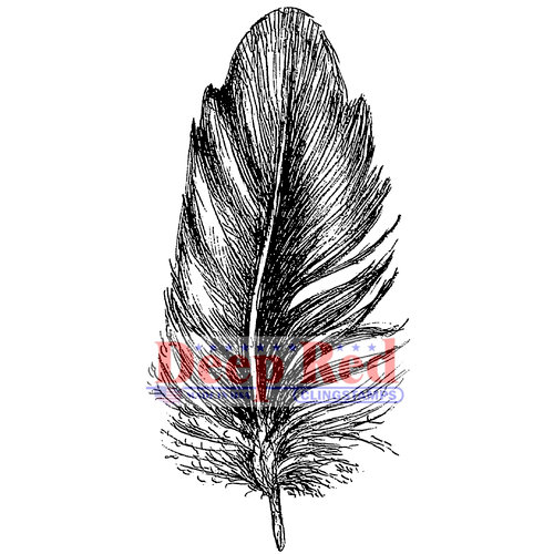 Deep Red Stamps - Cling Mounted Rubber Stamp - Feather