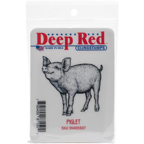 Deep Red Stamps Piglet Rubber Cling Stamp 