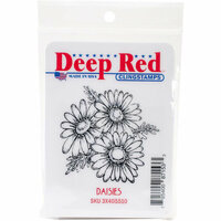 Deep Red Stamps - Cling Mounted Rubber Stamp - Daisies