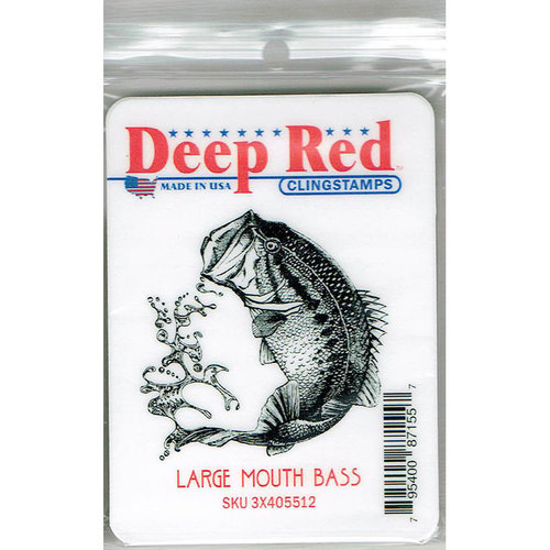 Deep Red Stamps - Cling Mounted Rubber Stamp - Large Mouth Bass